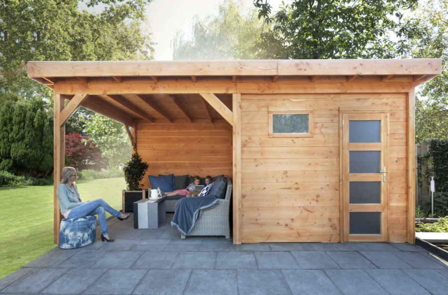 Tuinhuis met plat dak