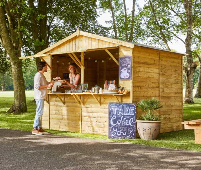 Houten kiosk