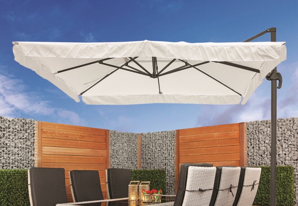 Zweefparasol Brest 300 x 400 cm wit 