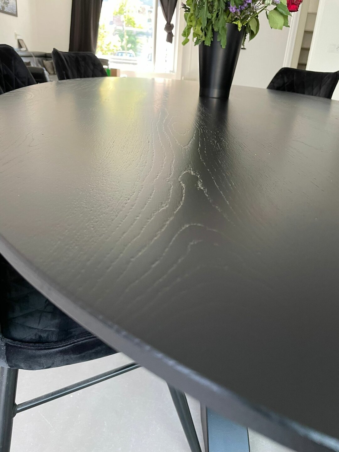 Eiken tafel Zermatt Ovaal 3D matrixpoot Black - Ovale tafel 