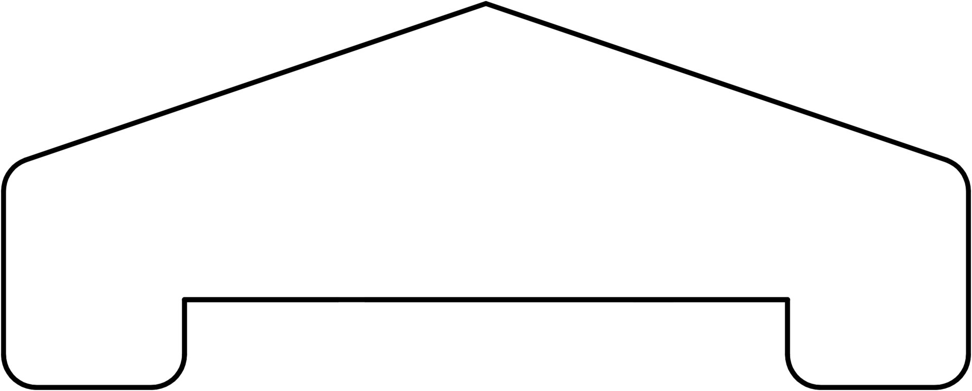 Afdekregel piramide hardhout 180cm