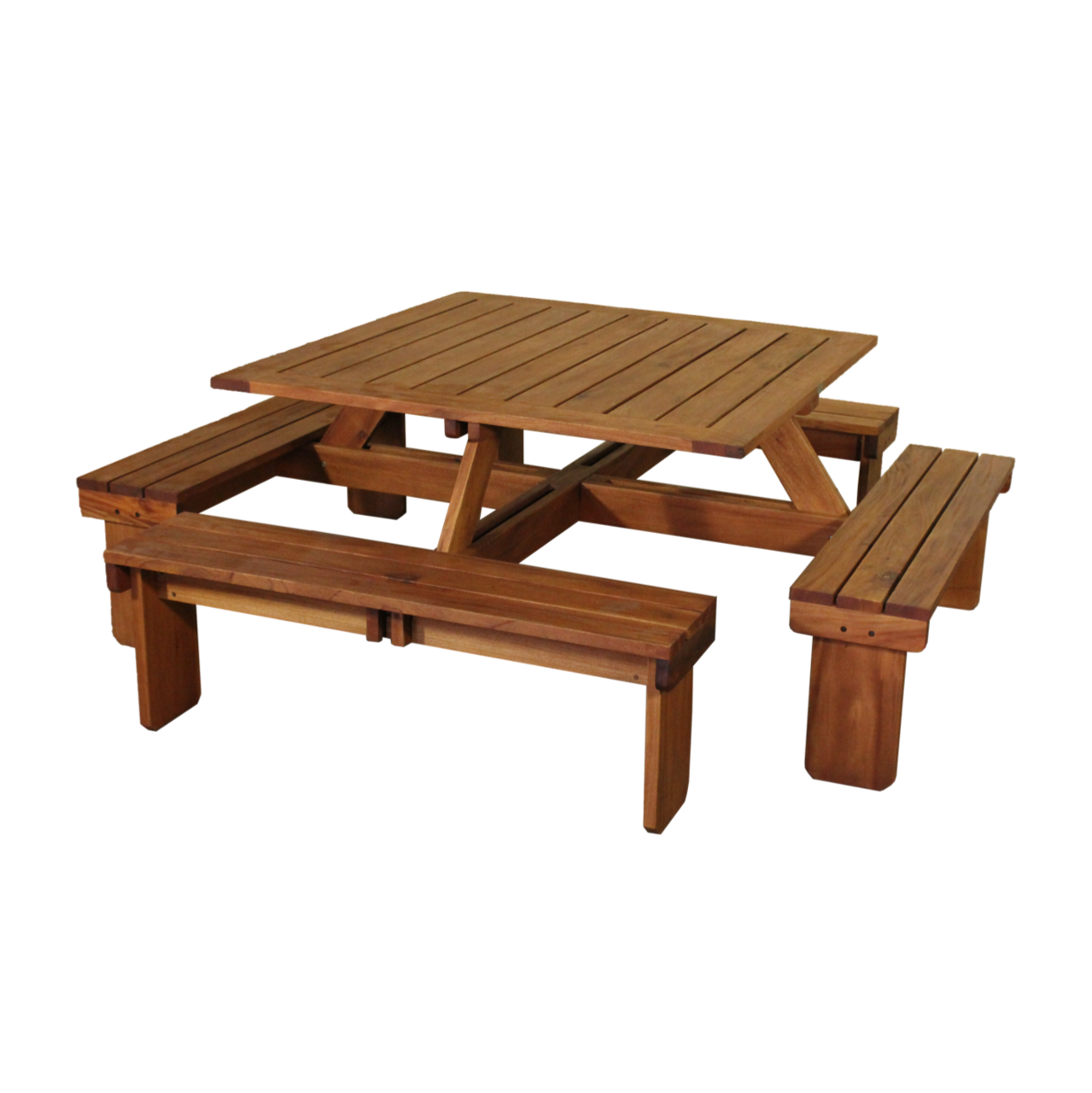 Vierkante Picknicktafel Valencia 210 x 210 x 75 cm Hardhout (8-10 personen)