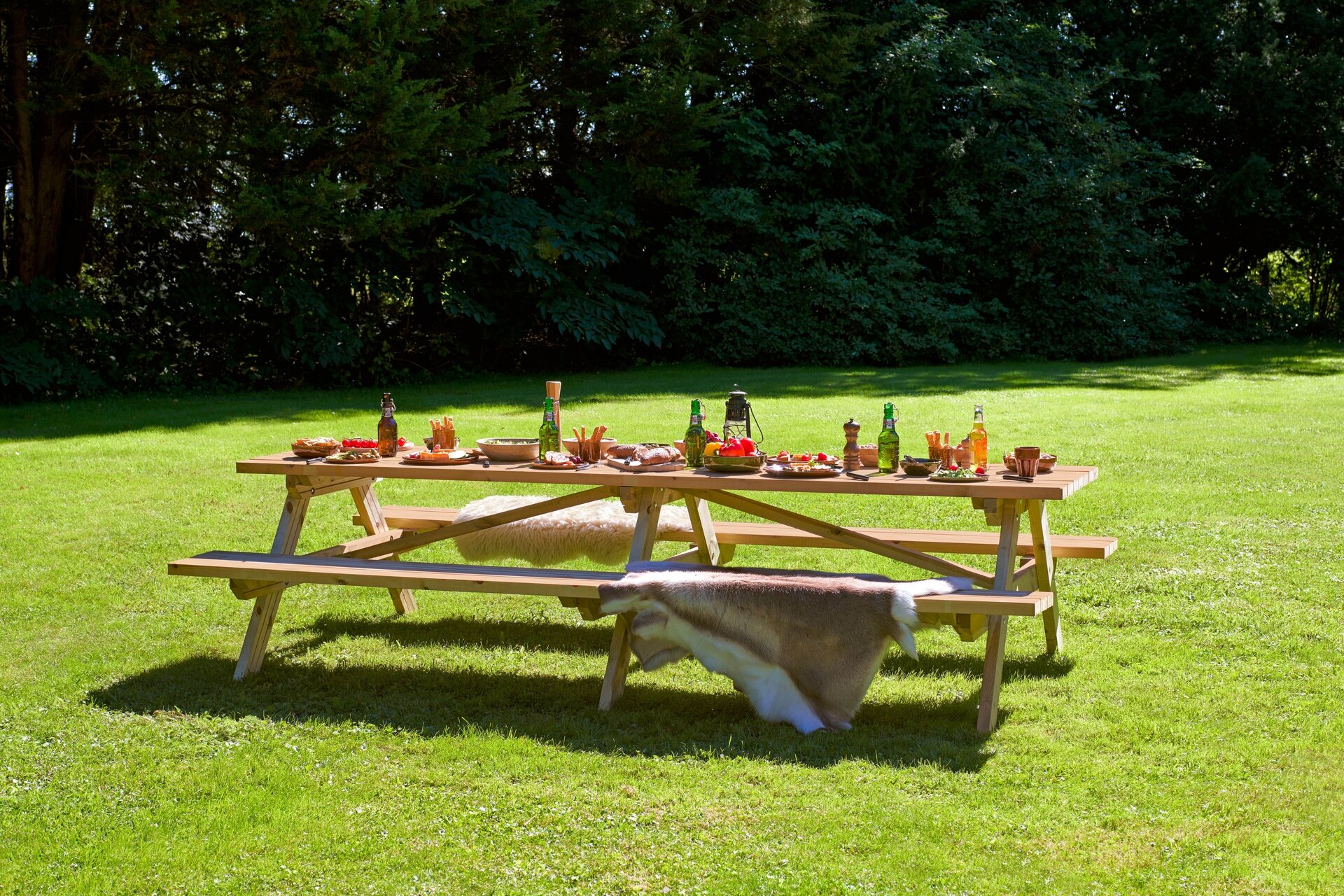 Picknicktafel Parijs Ge&iuml;mpregneerd vuren 300 x 154 x 74 cm (10-12 personen)