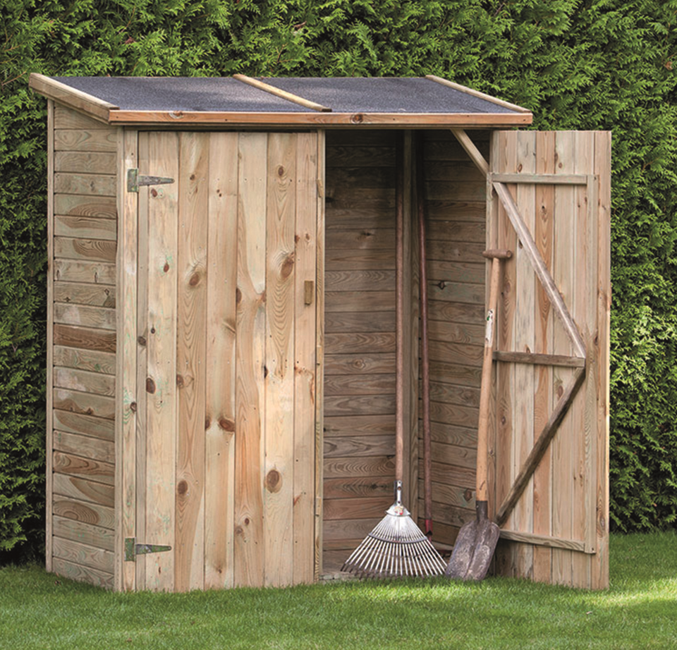 Tuinkast Gouda Ge&iuml;mpregneerd hout 150 x 70 x 173/185 cm