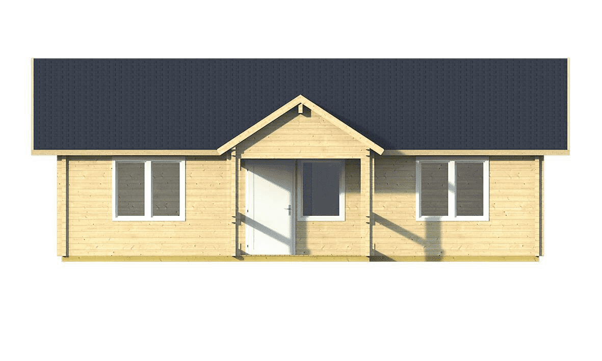 Blokhut Finn 1040 x 740+238 x 365 cm - Prefab Houten Woning - Luxe Chalet