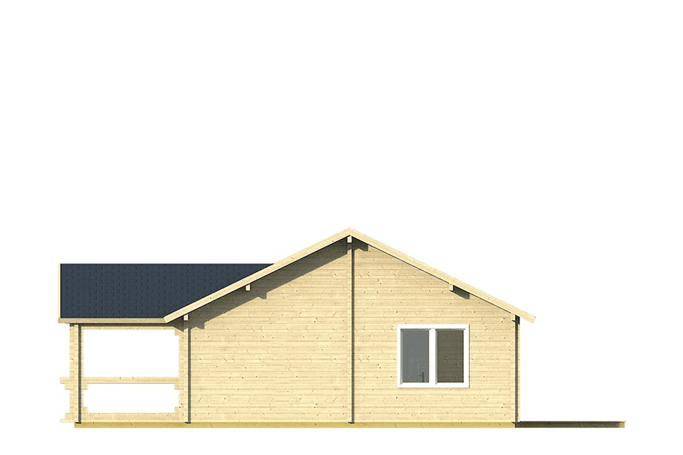 Blokhut Finn 1040 x 740+238 x 365 cm - Prefab Houten Woning - Luxe Chalet