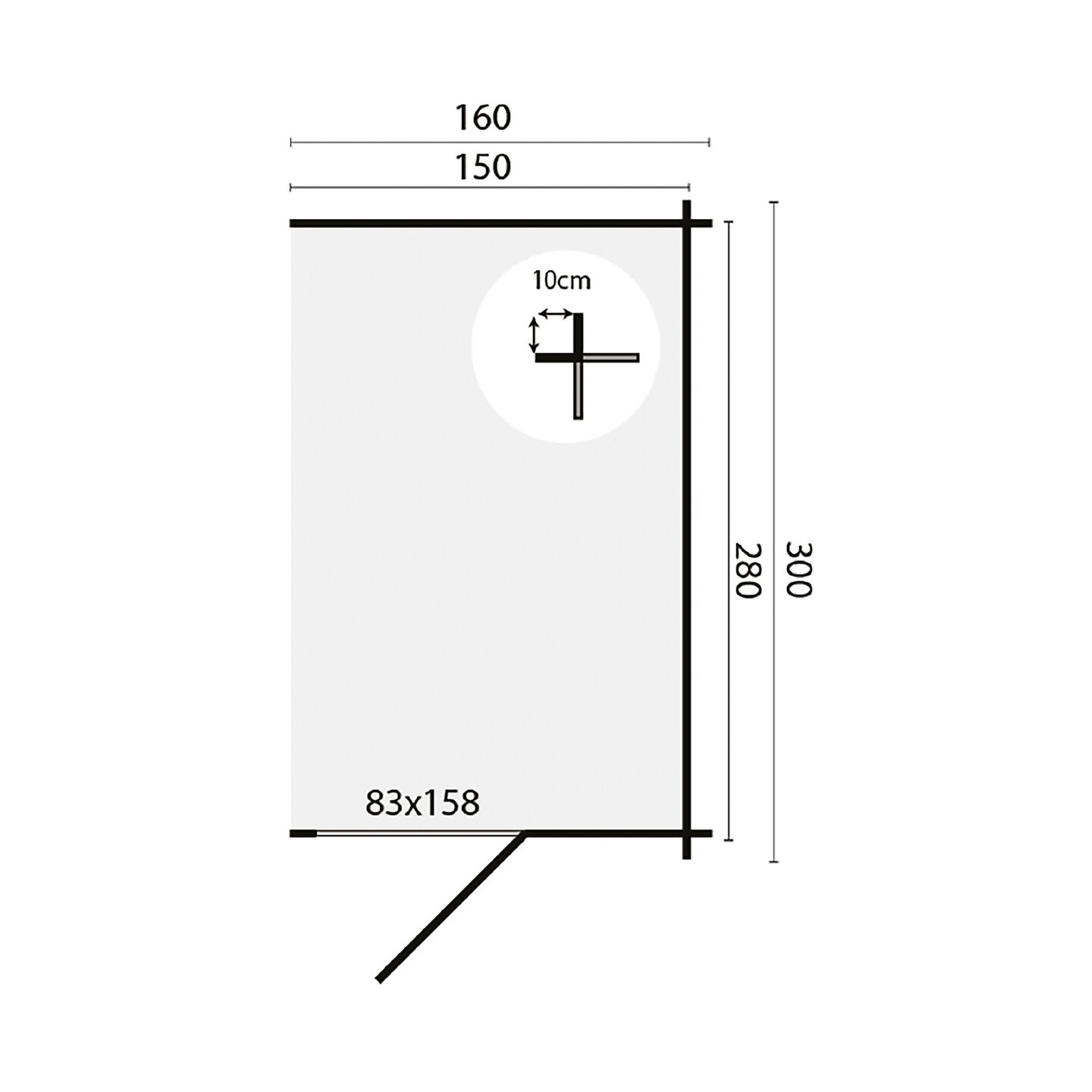 Blokhut Tuinhuis Aanbouw | 44 mm 