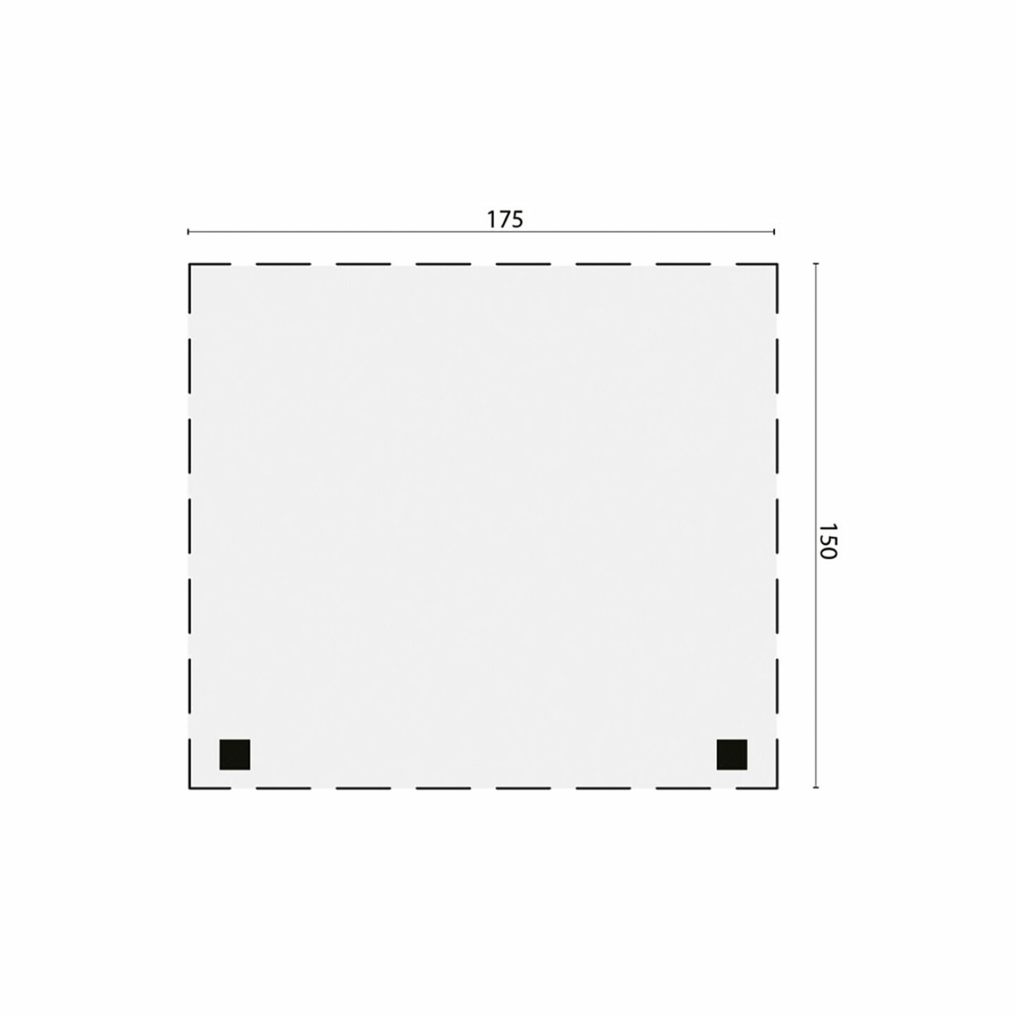 Zijluifel 175 cm voor blokhut/tuinhuis