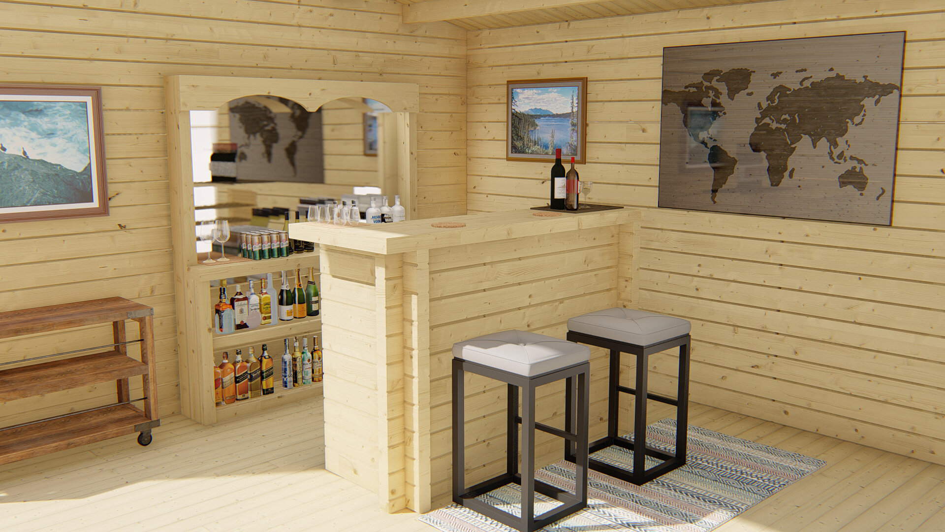 Blokhut Tuinhuis Bar | 44 mm