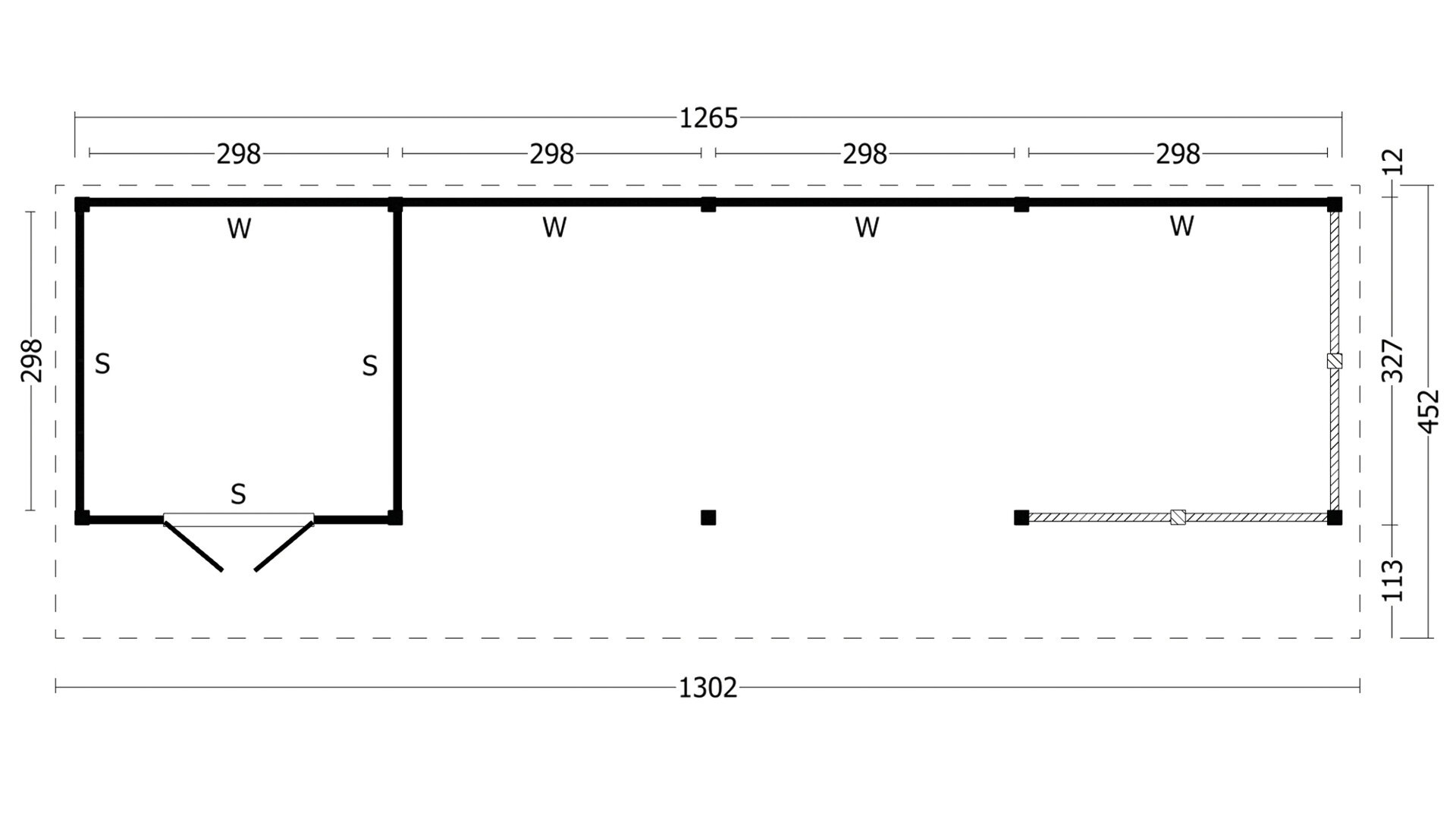 Kapschuur Bergen XL, type 11 - 1295 x 418 cm - Blank Douglas