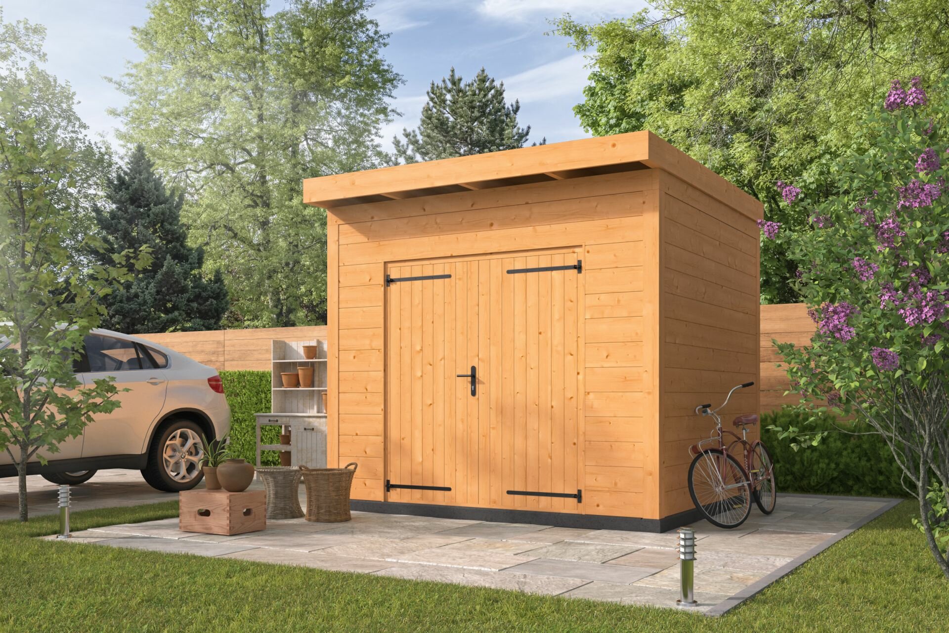 Tuinberging Almelo Douglas 300 x 300 cm &ndash; Blanke wanden