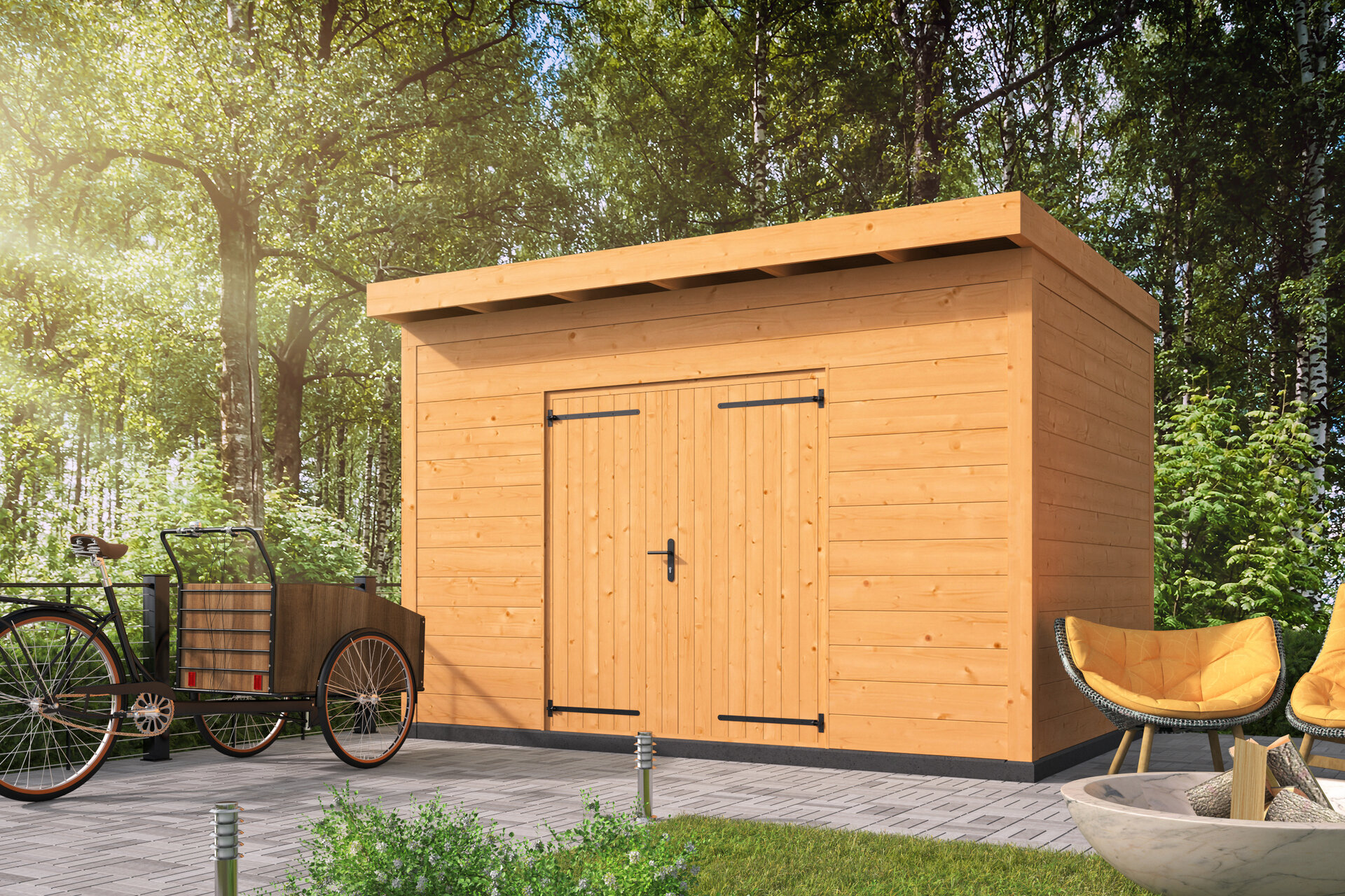 Tuinberging Enter Douglas 400 x 300 cm &ndash; Blanke wanden
