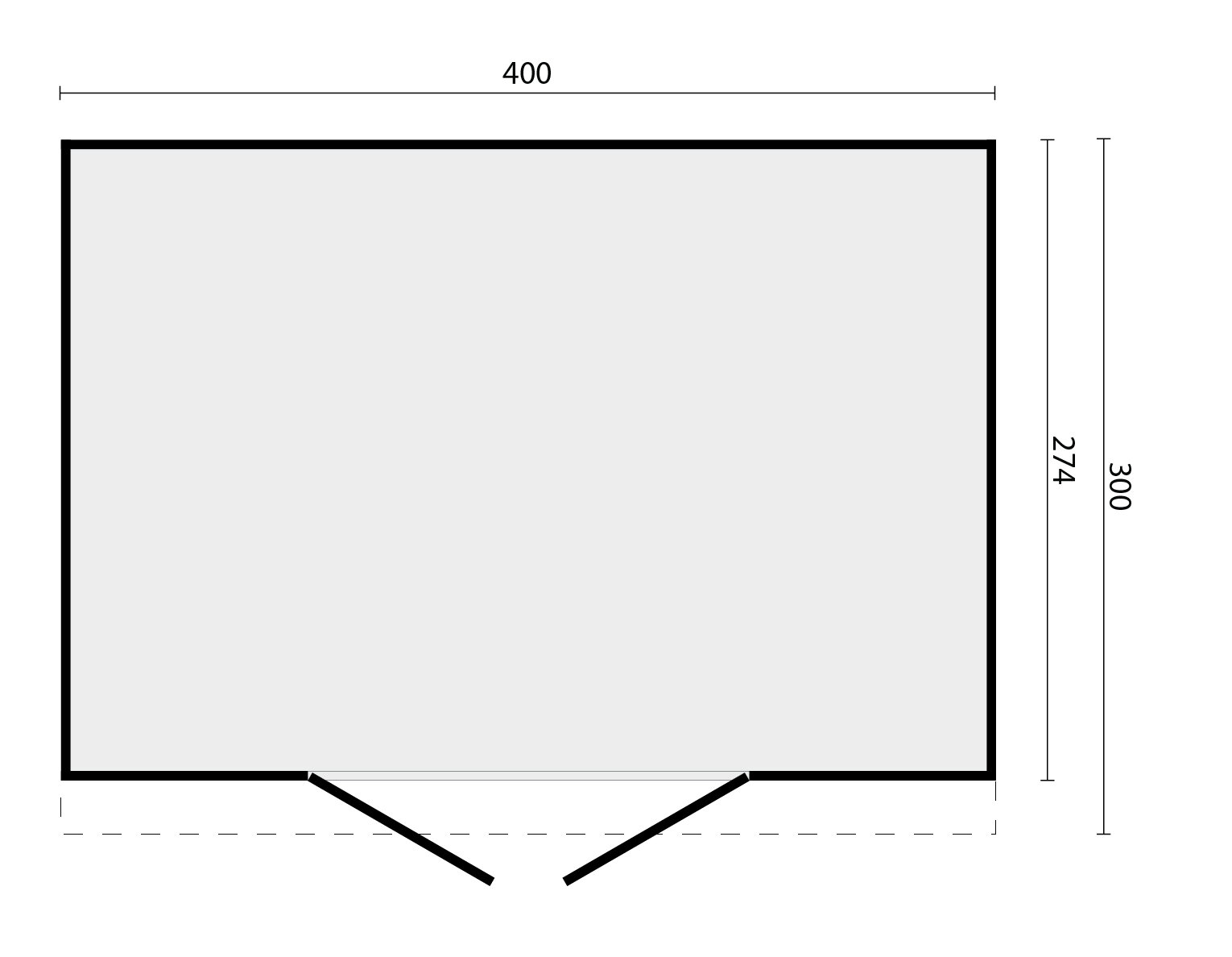 Tuinberging Enter Douglas 400 x 300 cm &ndash; Blanke wanden