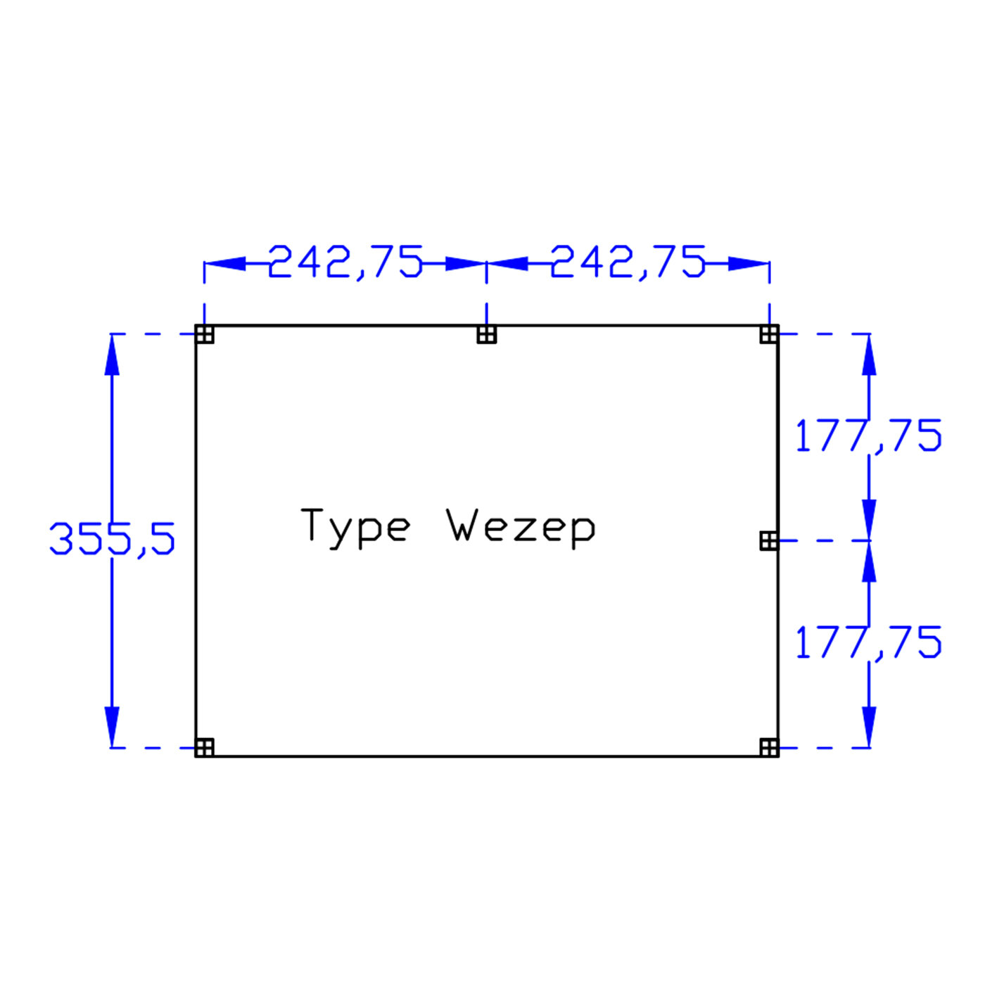 Overkapping Wezep Douglas 500 x 400 cm - Blanke wanden 