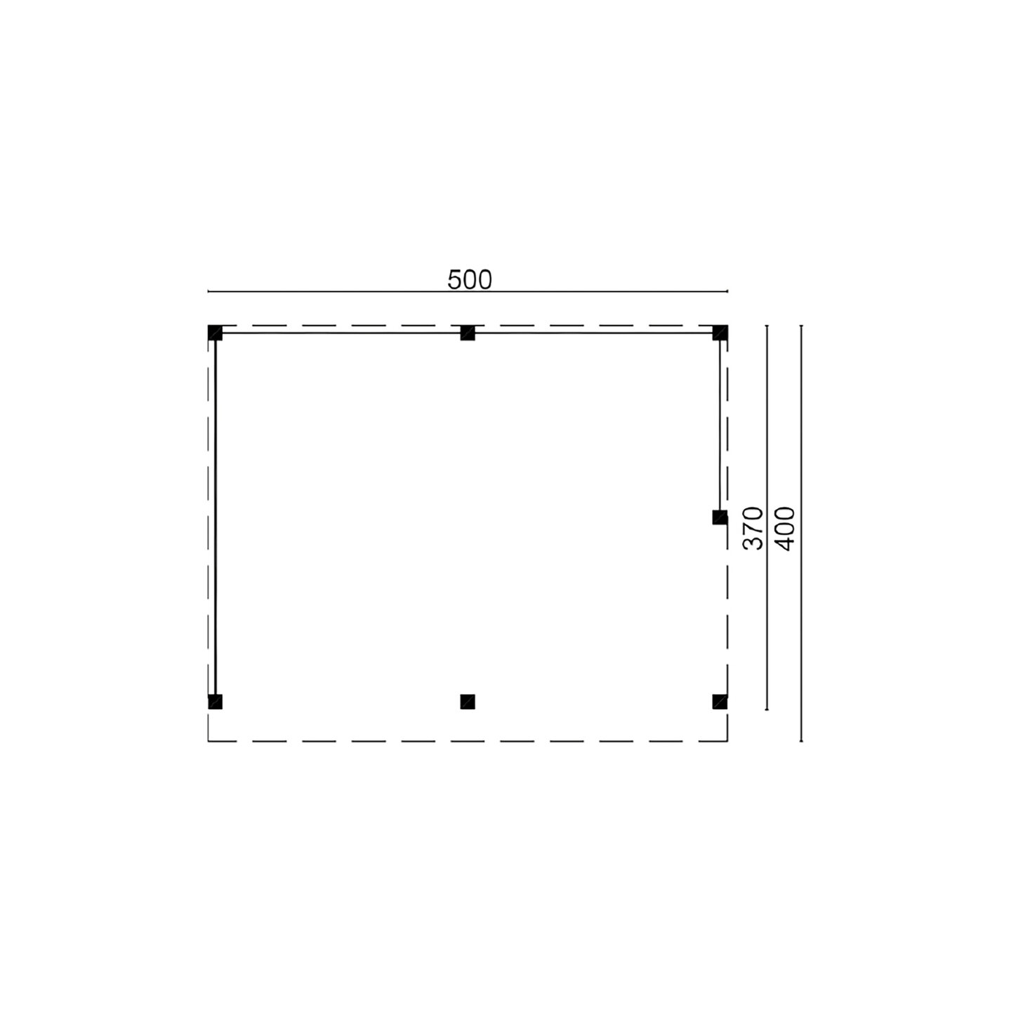 Overkapping Wezep Douglas 500 x 400 cm - Zwarte wanden 