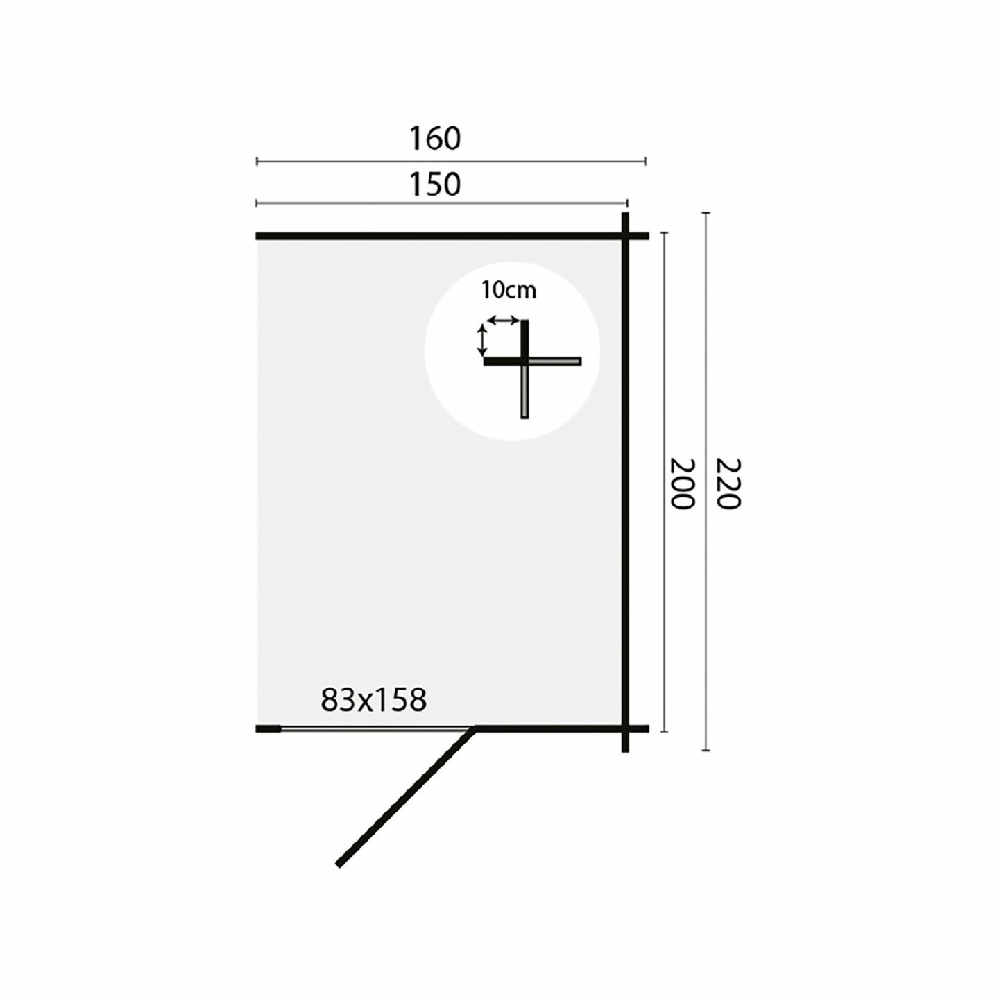 Blokhut Tuinhuis Aanbouw | 28 mm 
