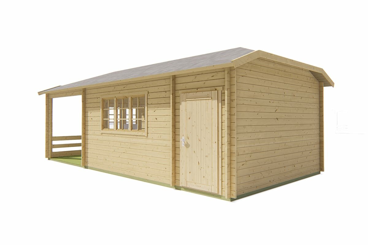 Blokhut Sibella met Overkapping 850 x 420 cm - Tuinhuis
