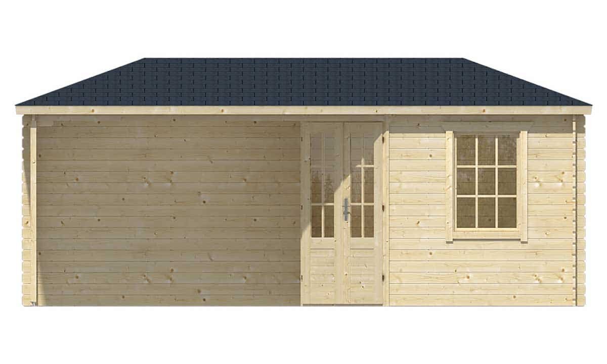 Blokhut Niklas met overkapping 575 x 250 x 259 cm - Tuinhuis