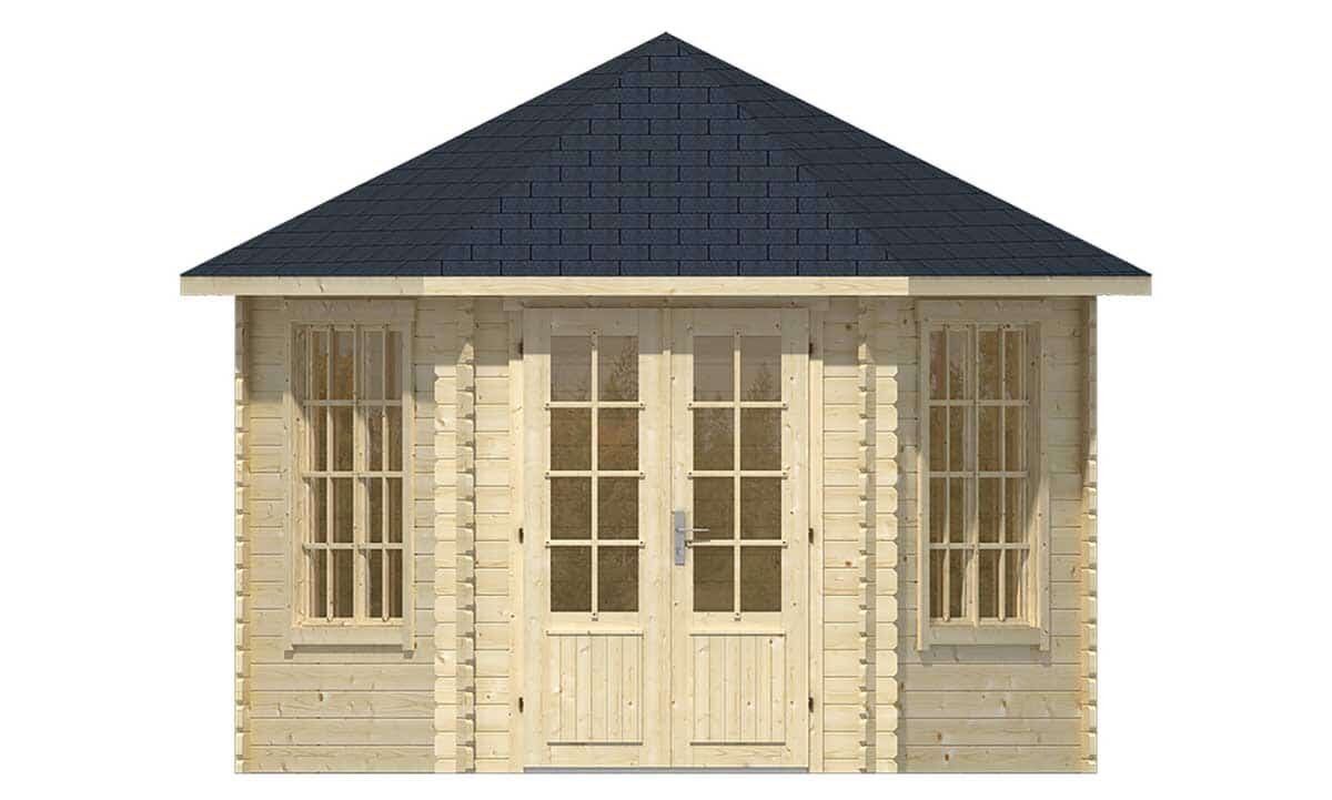 Blokhut Nora 354 x 316 cm Prieel zeskantig - Tuinhuisje