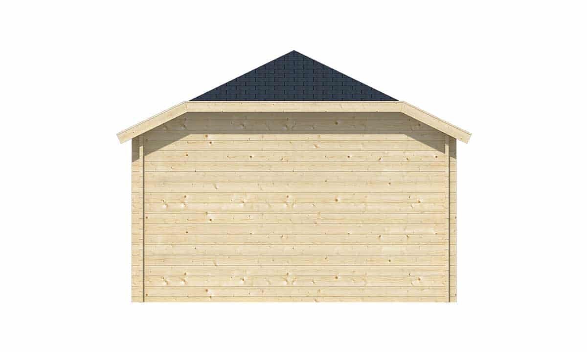 Blokhut Torkel met Overkapping 700 x 420 cm - Tuinhuis met Wolfskap dak