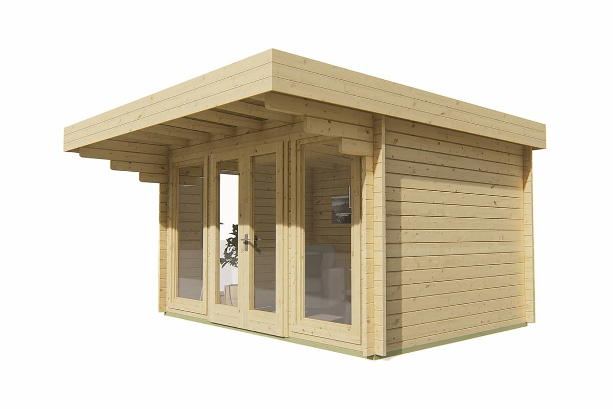 Blokhut James onbehandeld 400 x 420 x 223 cm - Tuinhuis