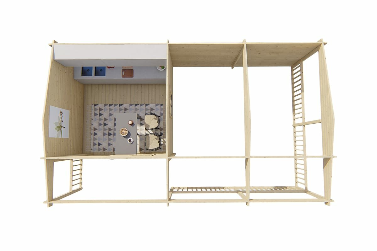 Blokhut Ragna onbehandeld 720 x 420 x 262 cm - Tuinhuis