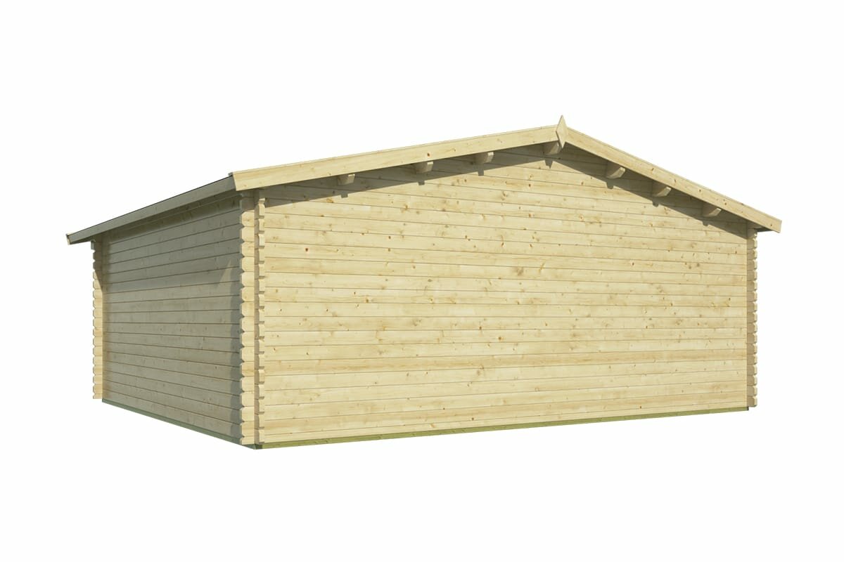 Blokhut Tova 595 x 500 cm + luifel 75 cm - Tuinhuis