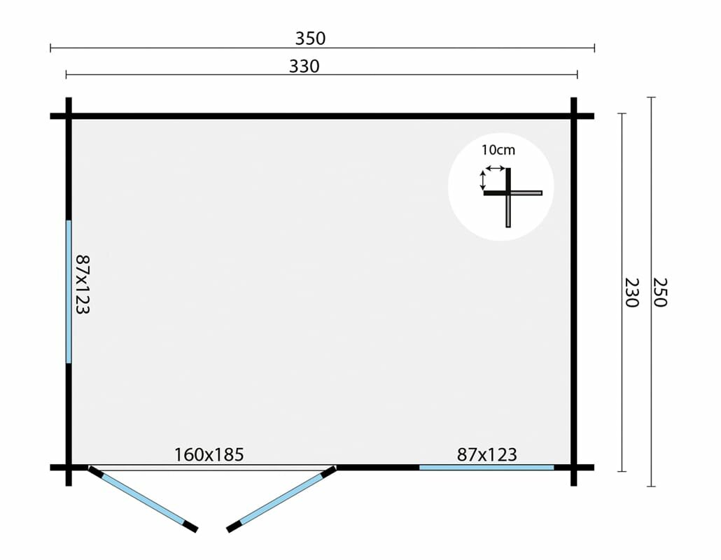 Blokhut Philip 350 x 250 cm - Tuinhuis