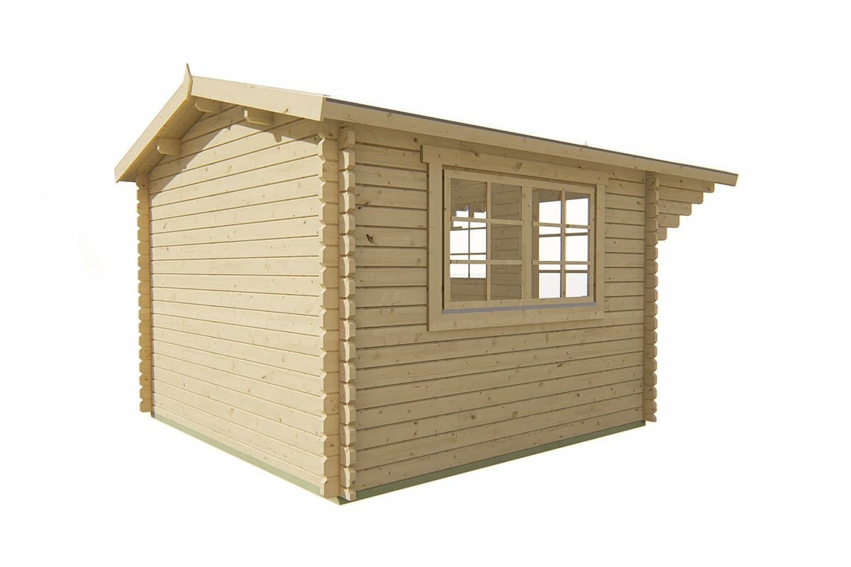 Blokhut Riho 320x320 cm + luifel 120 cm - Tuinhuis