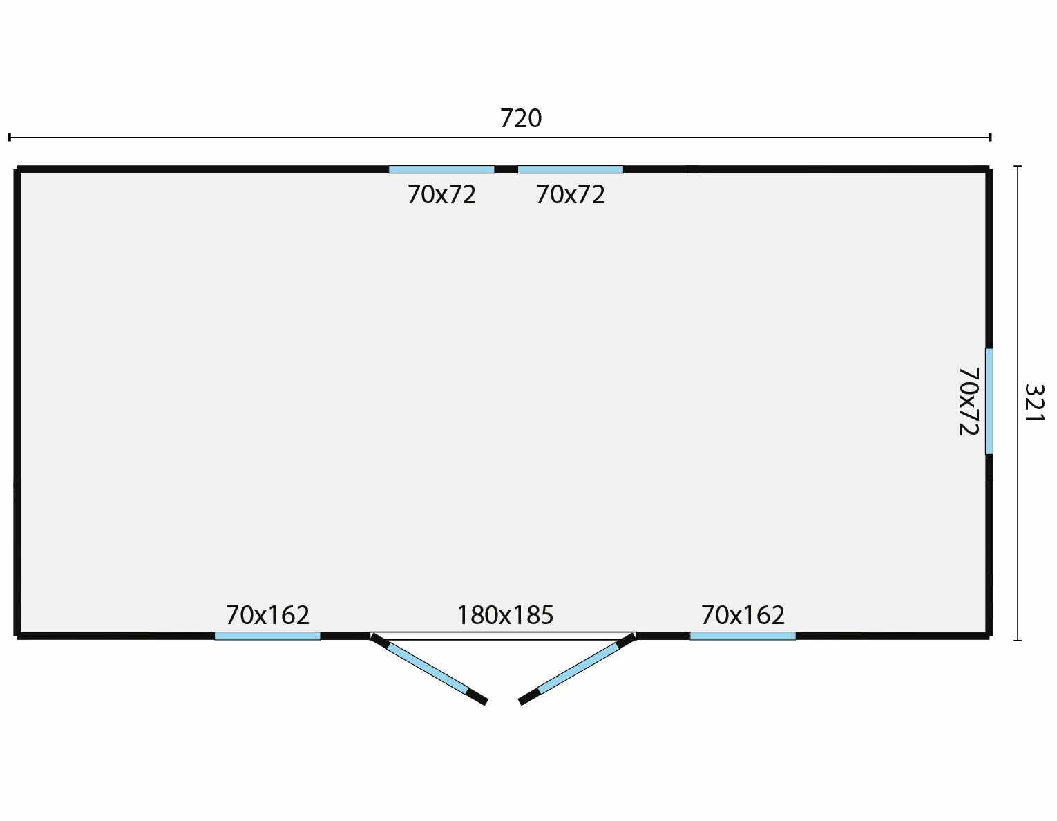 Pipowagen Dan 720 x 328 x 354 cm 