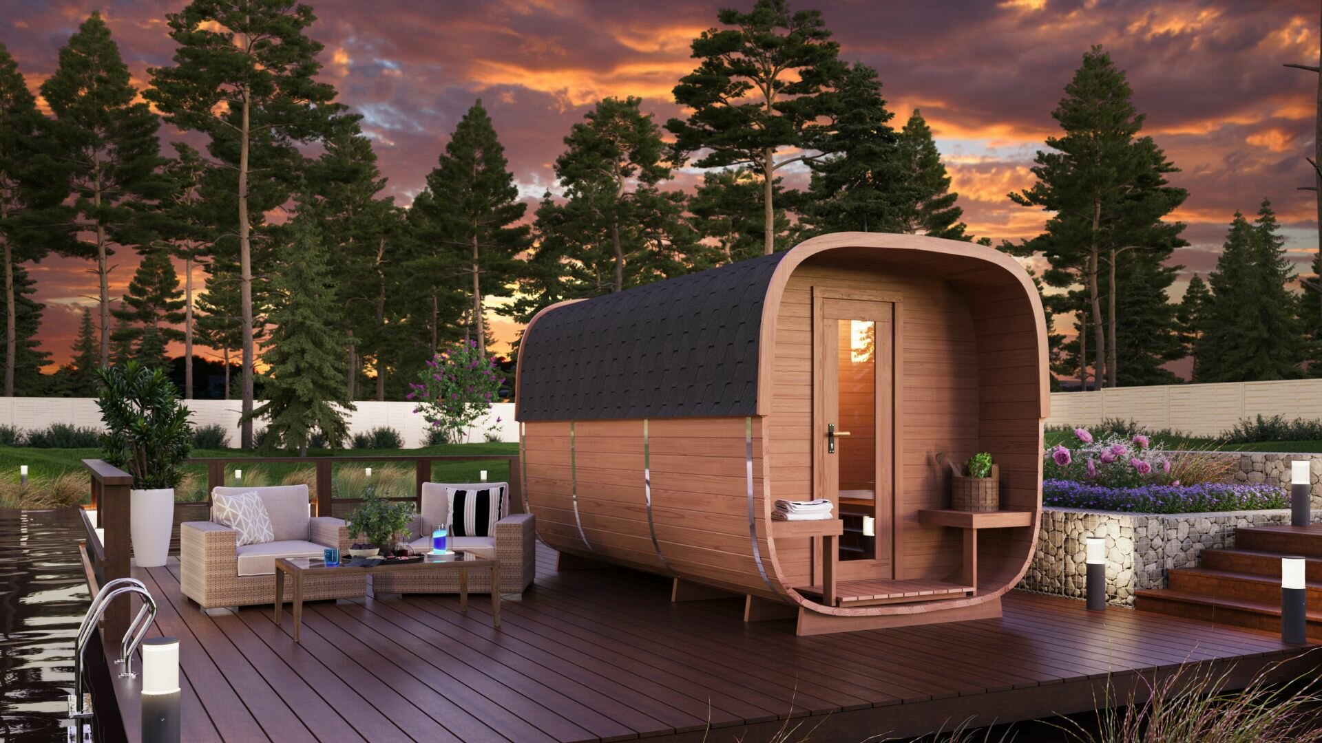 Sauna cube Rovaniemi 390 cm - 42 mm thermowood