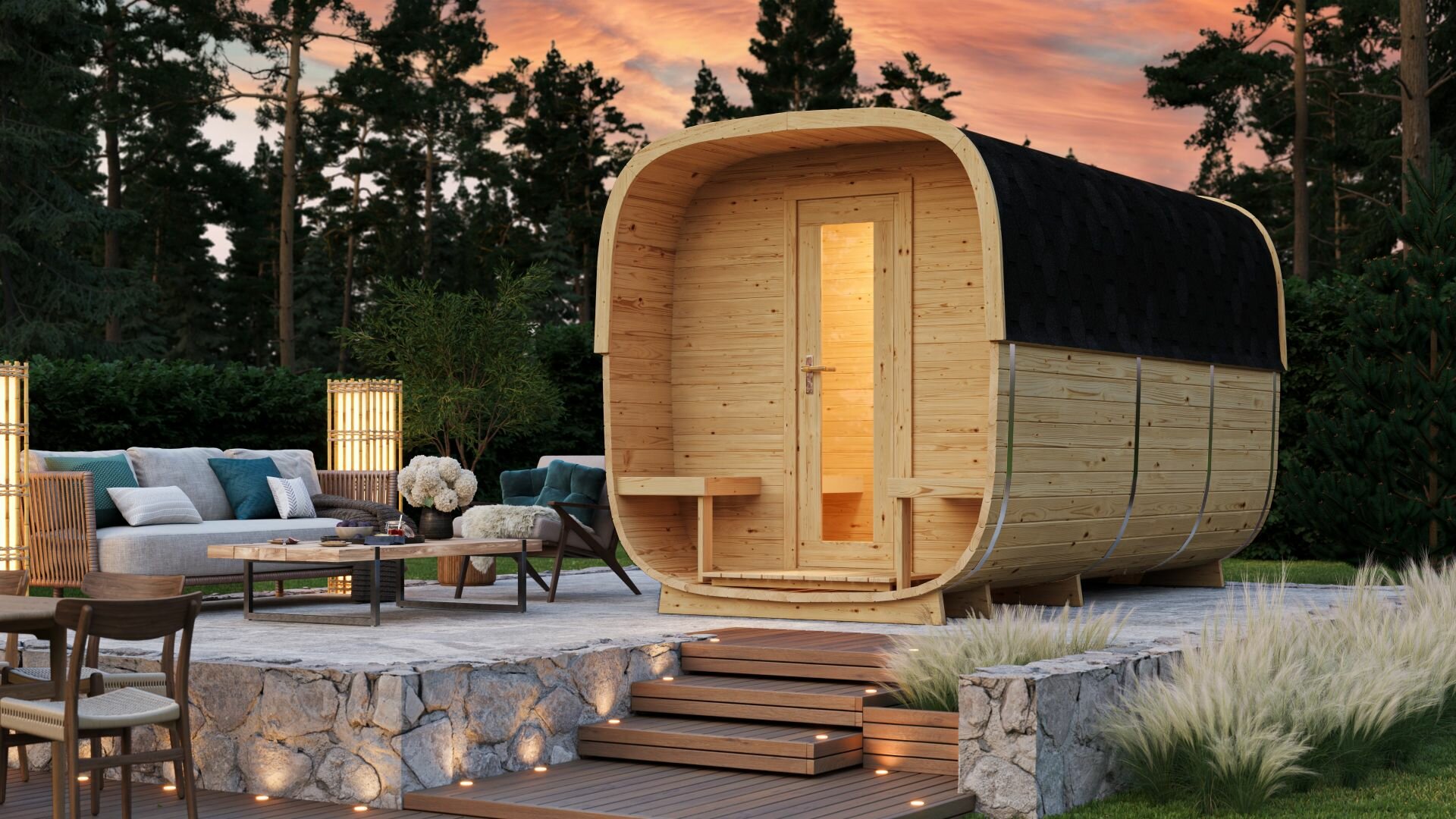 Sauna cube Rovaniemi 390 cm - 42 mm onbehandeld