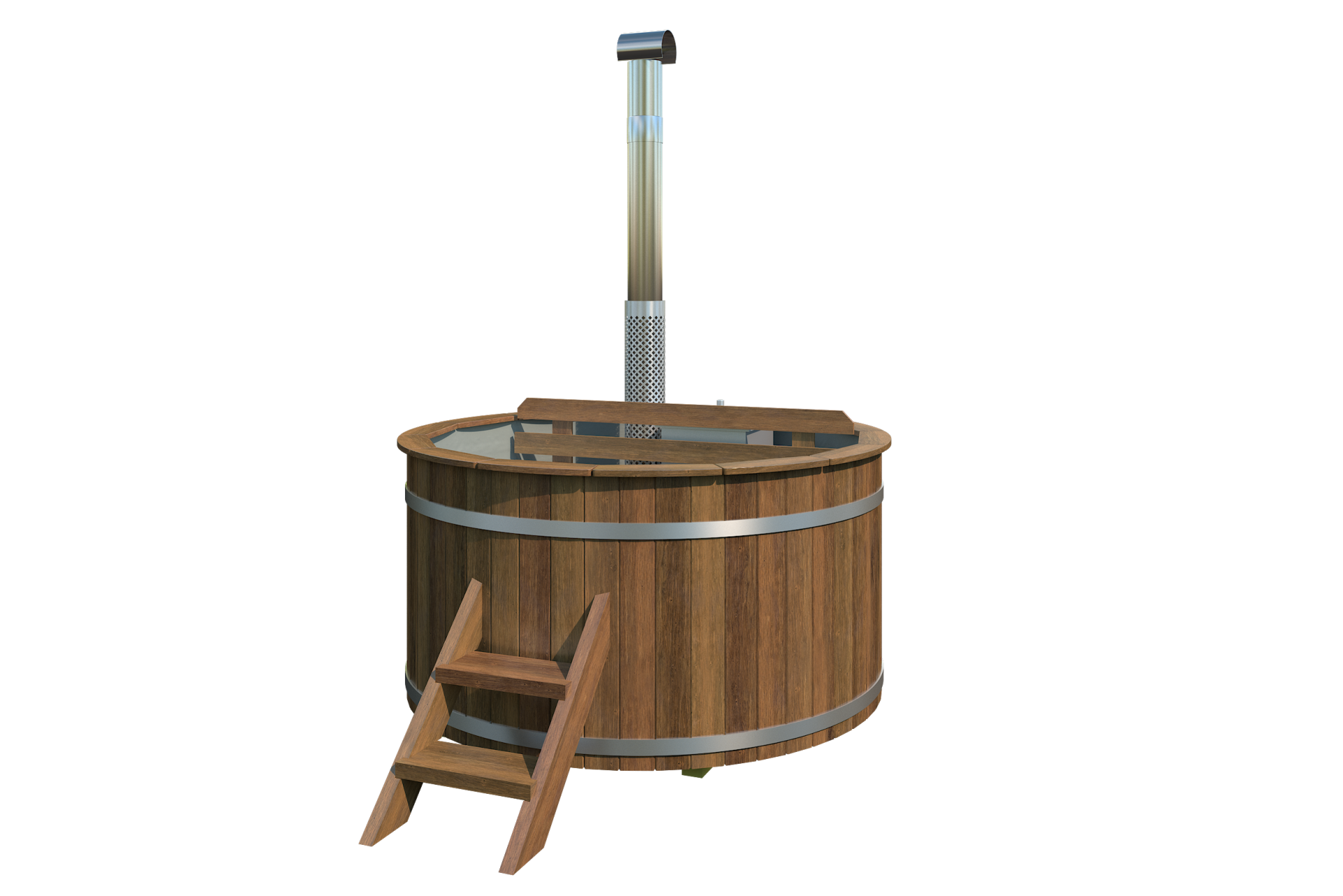 Hottub met interne RVS kachel &Oslash;180 cm thermowood