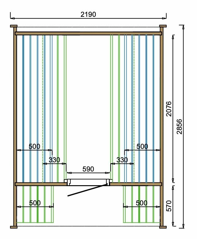 Sauna cube Rovaniemi &Oslash;219 x 280 cm - vurenhout  38mm 