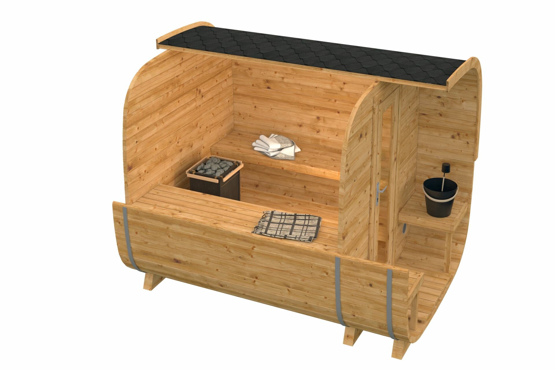 Sauna cube Rovaniemi Ø219 x 280 cm - thermowood 42mm