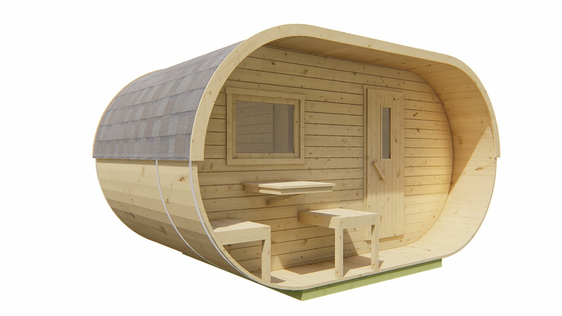 Sauna Oval 42mm - onbehandeld vuren 