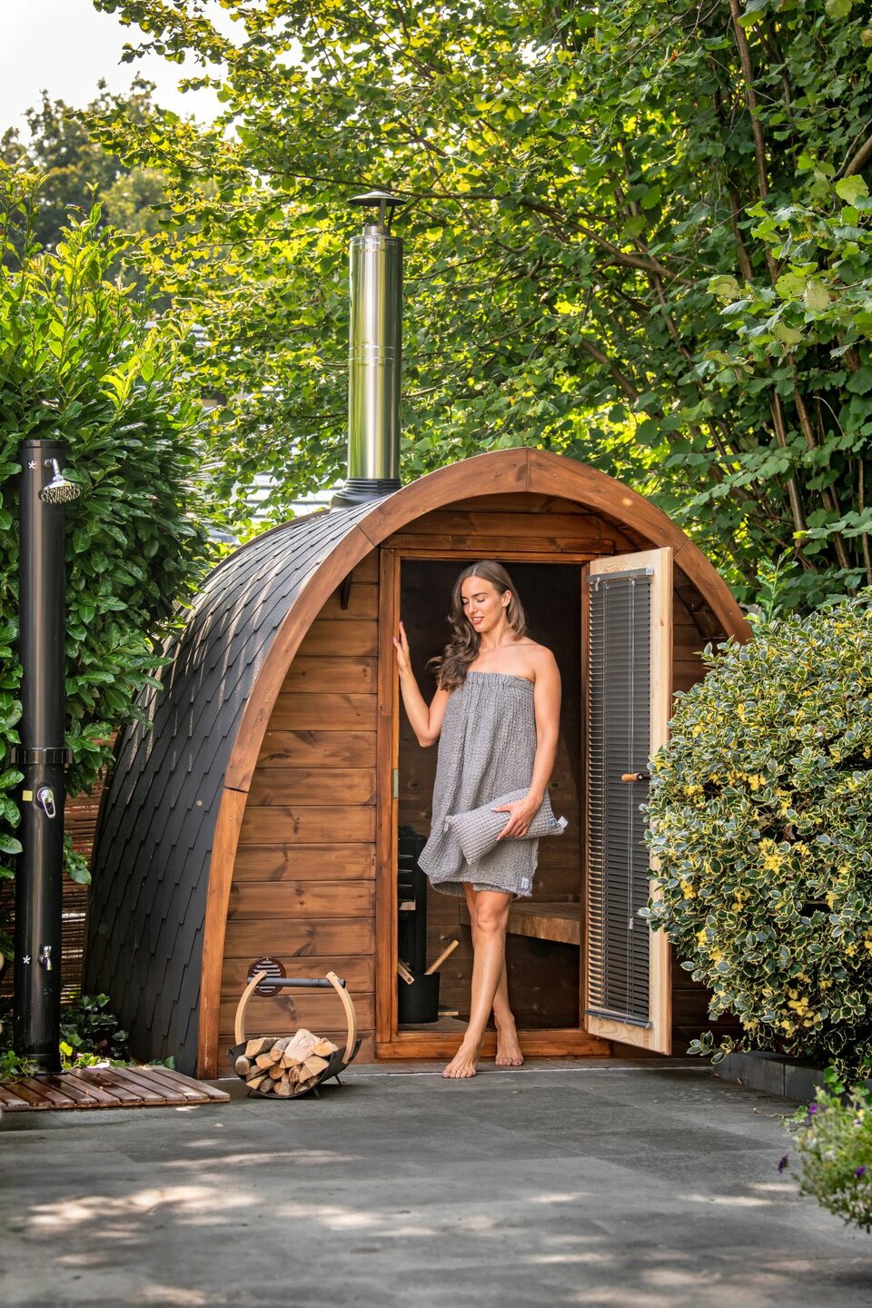 Sauna accessoire Harvia door Luhta handdoek 80,0 x 160 cm grijs