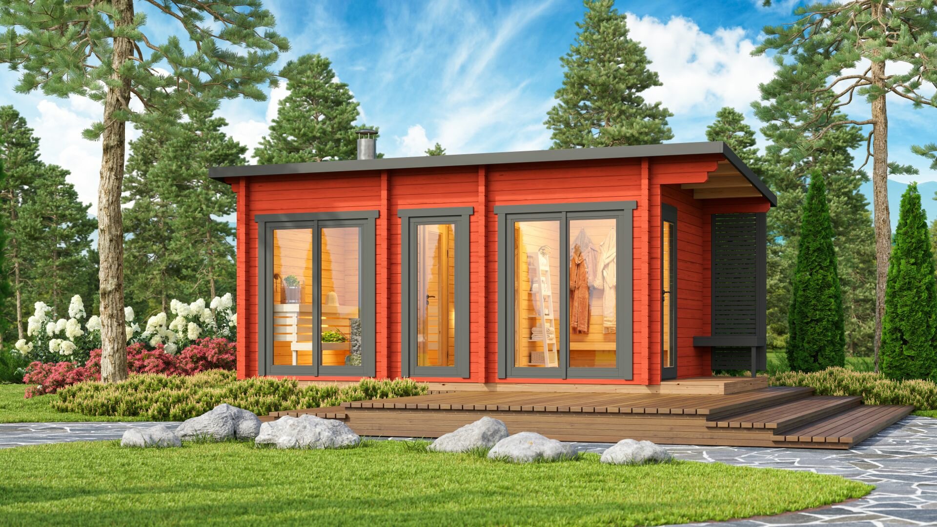 Saunahuis Tampere XL - 40 mm onbehandeld