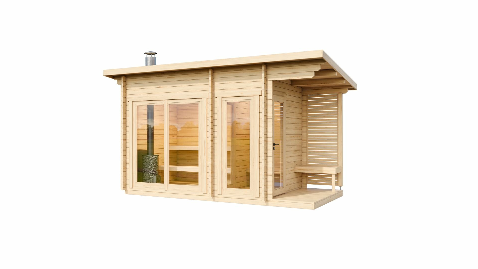 Saunahuis Tampere M - 40 mm onbehandeld