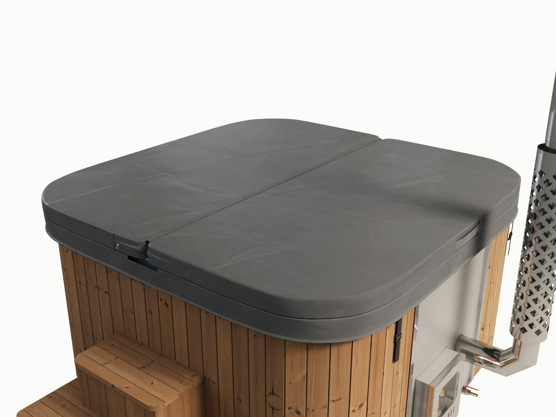 Hottub Deluxe vierkant Thermowood 205 x 205 x 110 cm