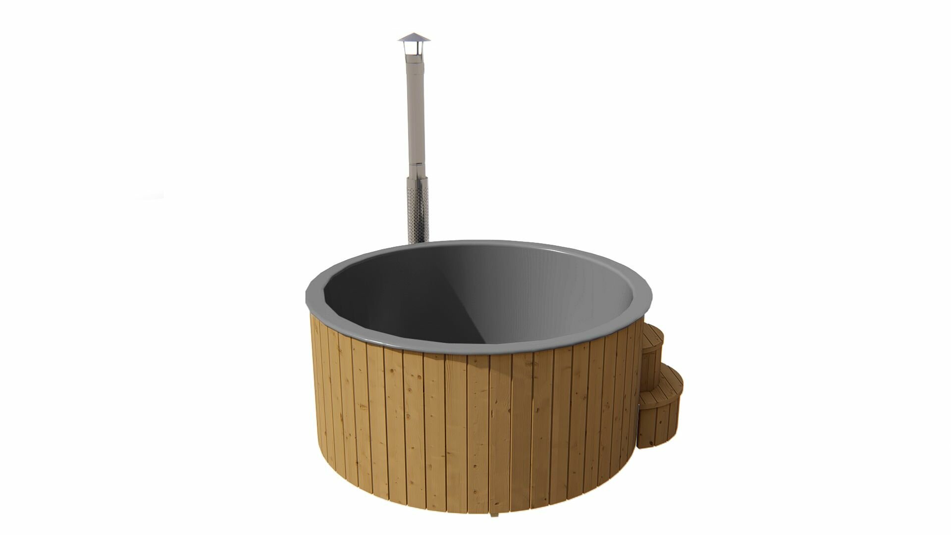Deluxe XL Hottub Thermowood met externe RVS kachel - Spa 226cm