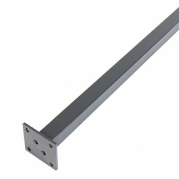 Paal 6,0x6,0 cm op aangelaste voetplaat 12x12 cm