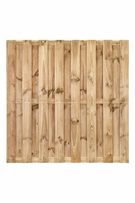 Tuinscherm Grenen groen ge&iuml;mpregneerd, fijn bezaagd 18-planks (15 + 3) Lelystad 180 x 180 cm