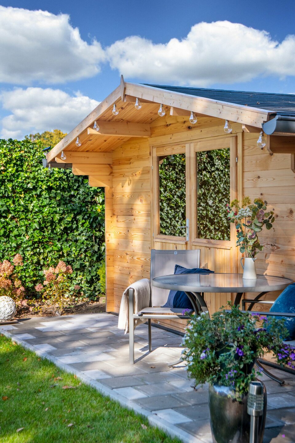 Blokhut Murcia 400 x 300 x 236 cm + Luifel 70 cm - Tuinhuis