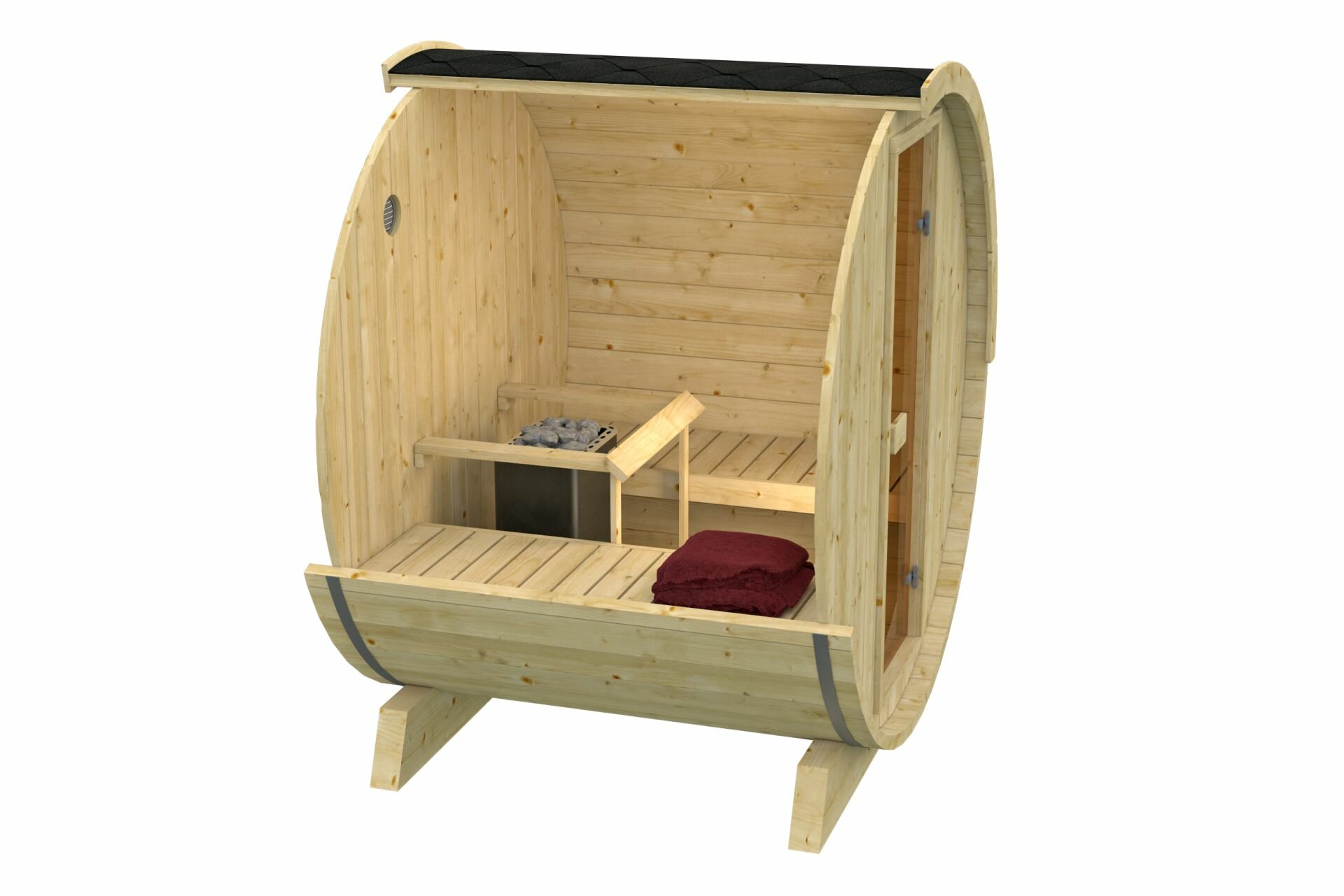 Barelsauna vurenhout Ø205x160 cm - saunabarrel