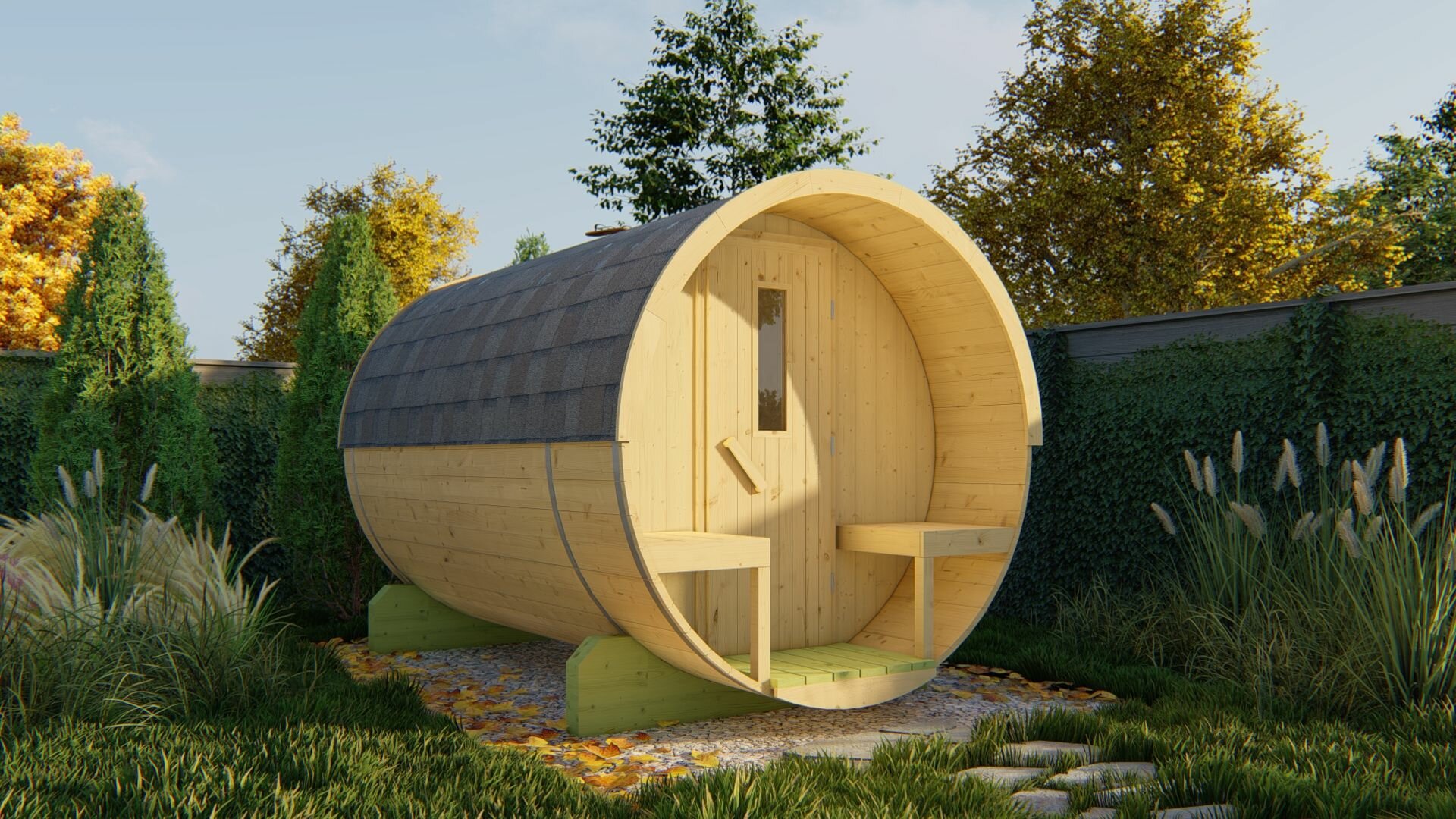 Saunabarrel vurenhout Ø205 x 300 cm