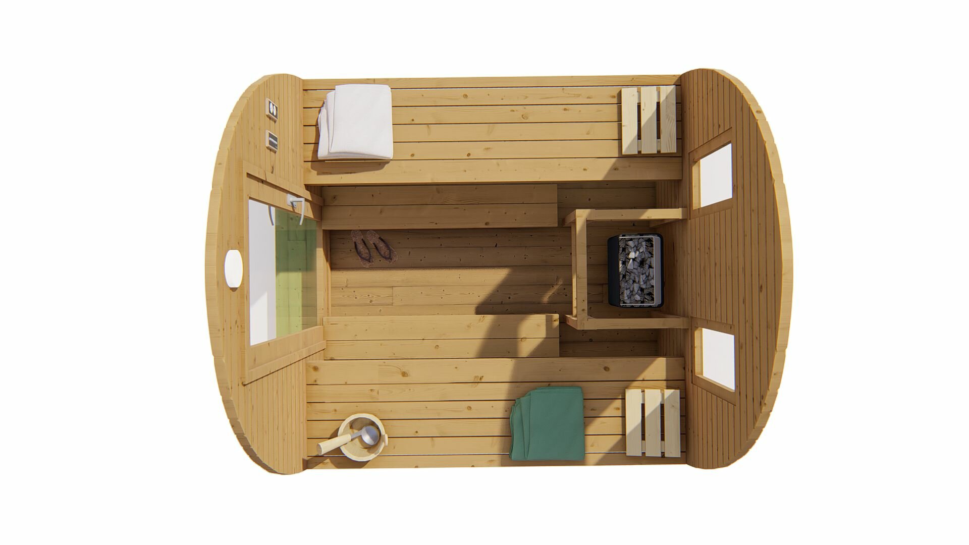 Sauna POD Tolva Ø230 x 260 cm - thermowood 42mm