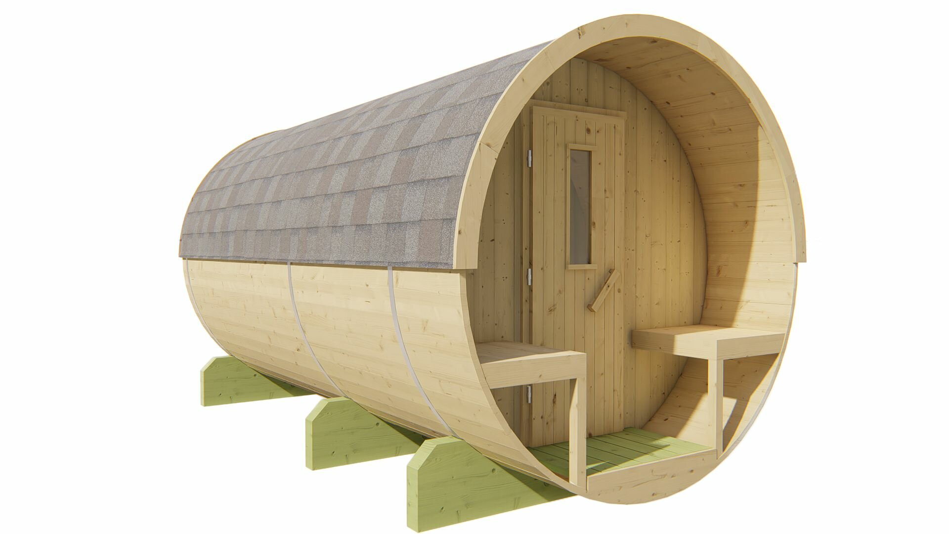 Barrelsauna vurenhout Ø205 x 400 cm - Saunabarrel