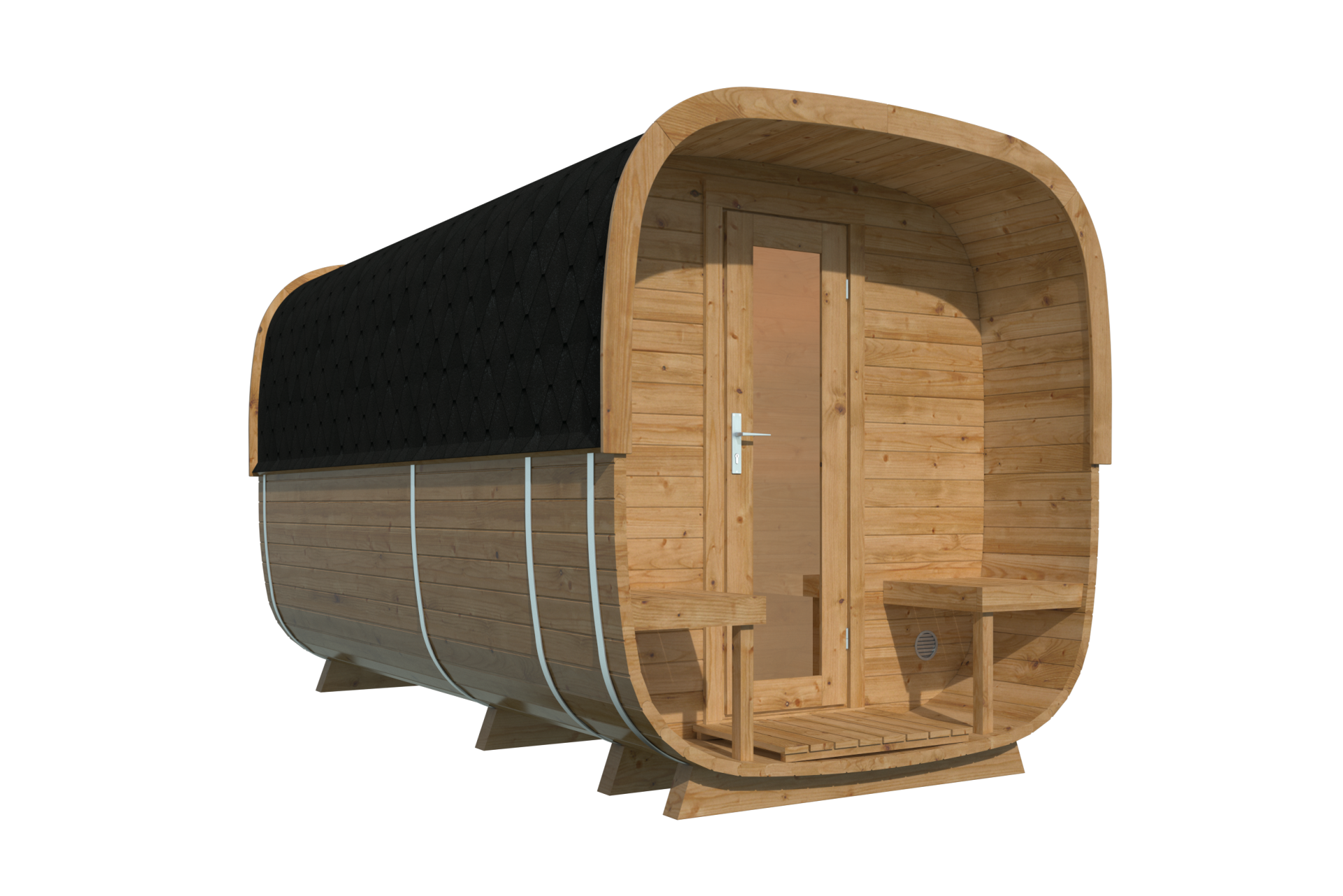 Sauna cube Rovaniemi &Oslash;219 x 390 cm - thermowood 42mm 