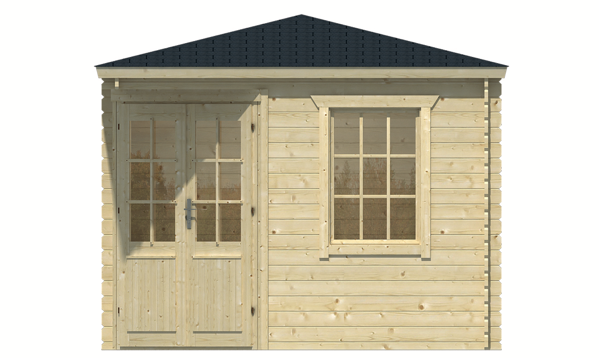 Blokhut Asmund 300 x 300 cm 5 hoekig tuinhuis Wanddikte 28 mm